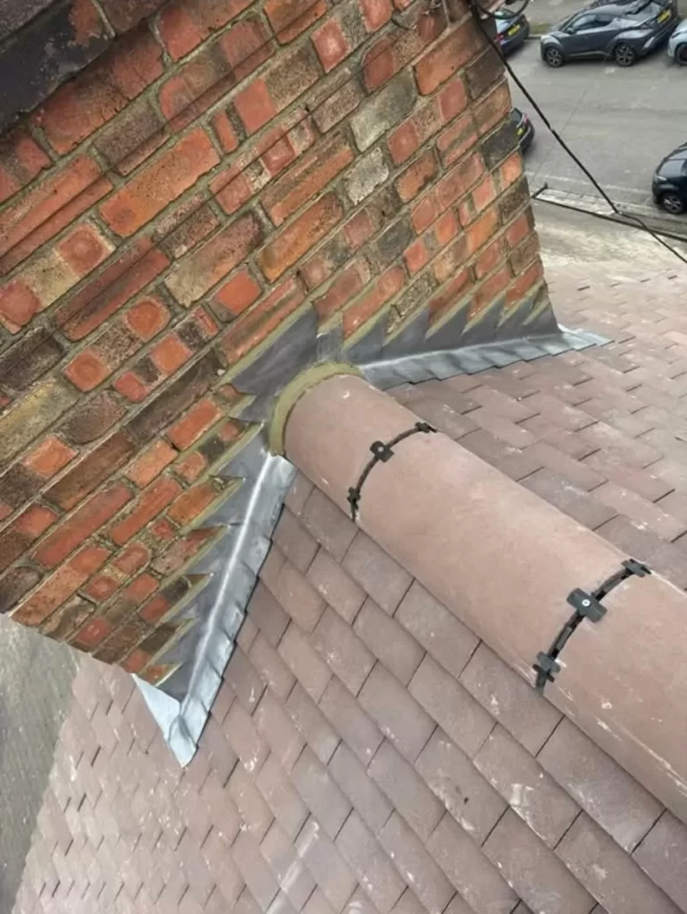 Leadwork completed on chimney